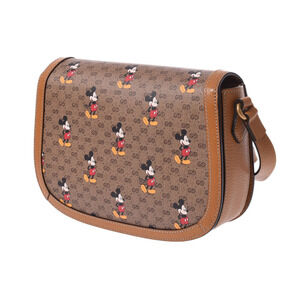 Gucci Collaboration Disney Leather Canvas Shoulder Supreme GG Bag Brown
